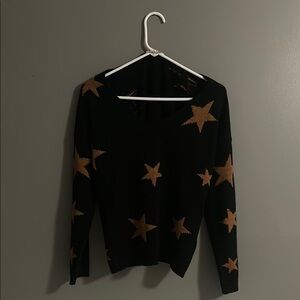 Black Sweater with Gold Stars